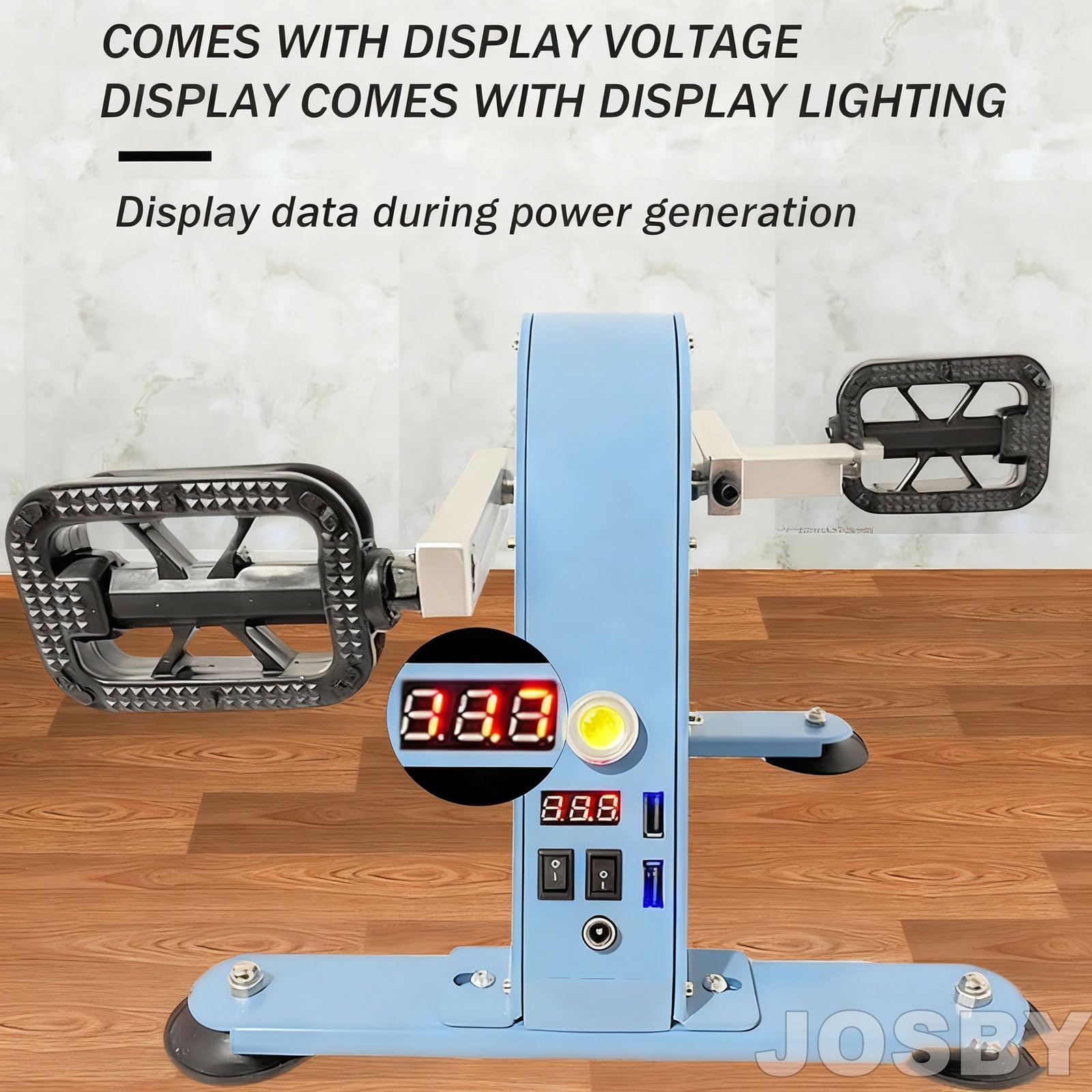 Przenośny awaryjny generator prądu, zasilany stopą 100 W z wyświetlaczem LED, wyjście USB 1-35 V na kemping, trening fitness i rower spinningowy