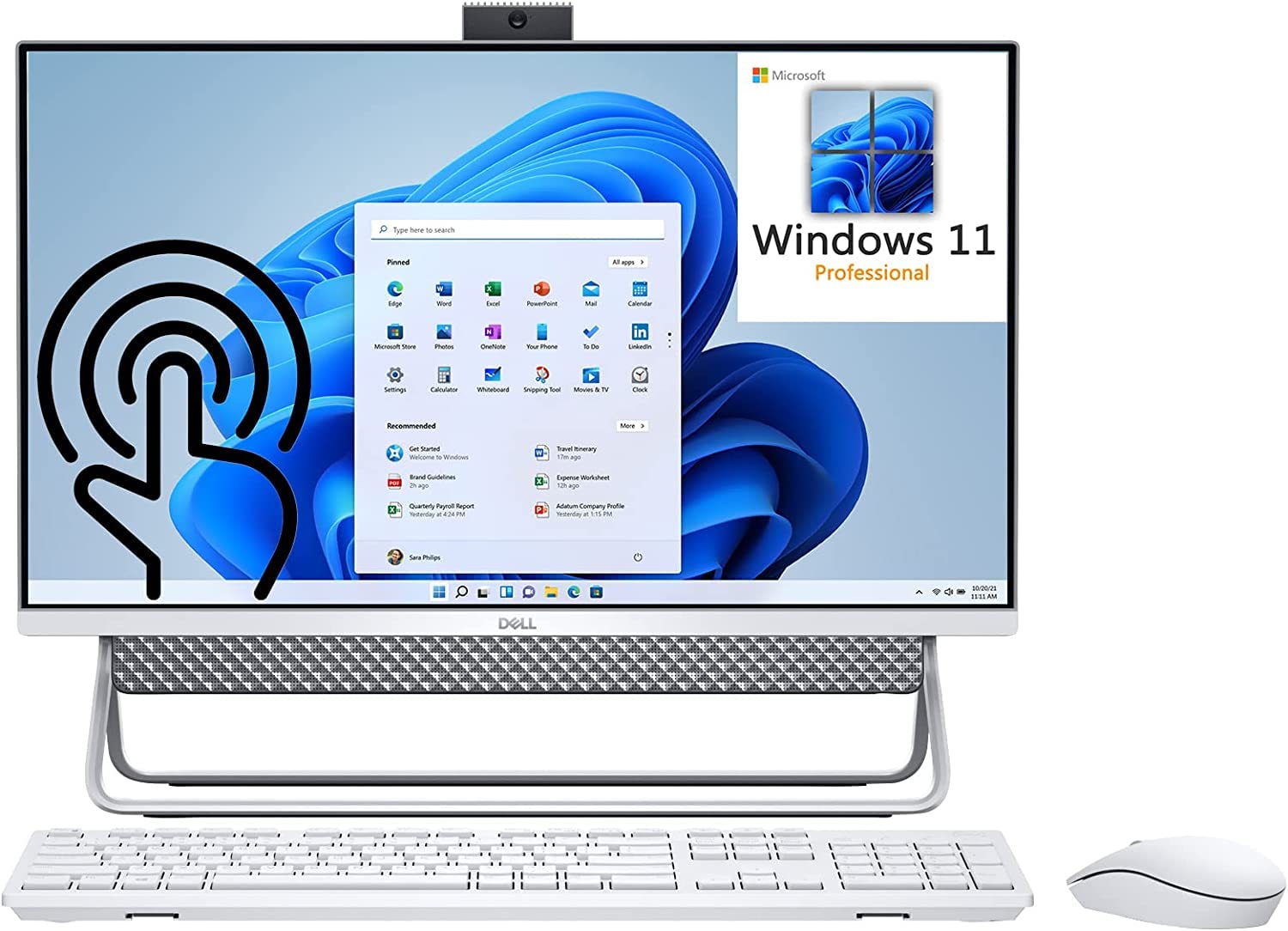 Dell2022 Inspiron 27 7710 AIO 27" FHD Touchscreen All-in-One Desktop Computer, 12th Gen Intel 10-Core i7-1255U, 16GB DDR4 RAM, 512GB PCIe SSD + 1TB HDD, GeForce MX550 2GB, WiFi 6, BT 5.2, Windows 11