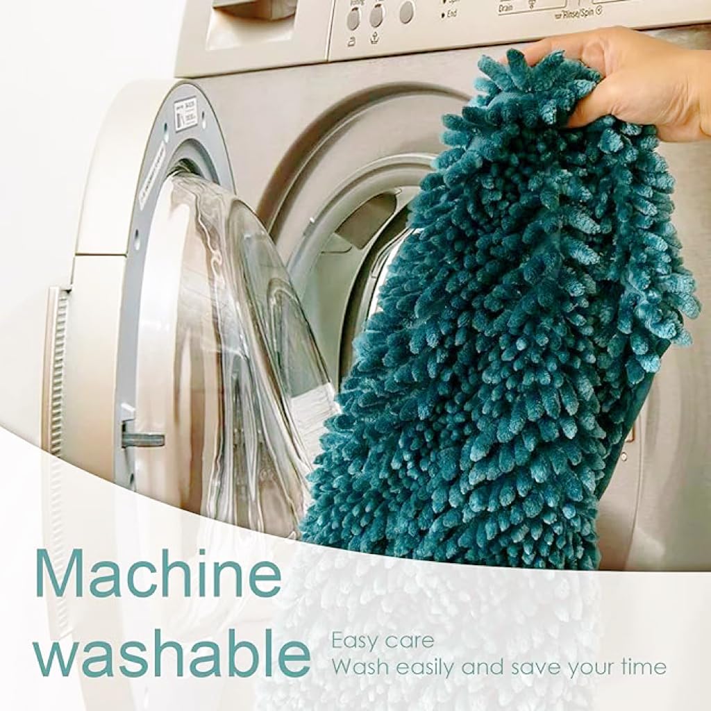 Bathroom Rug Bath Mat Dark Teal Set of 2 Piece Non Slip Super Absorbent Water Bath Rugs,Ultra Soft Super Cozy Velvet Chenille Bath Mats for Bathroom Floor,Tub,Shower,20x32+16x24 Inch