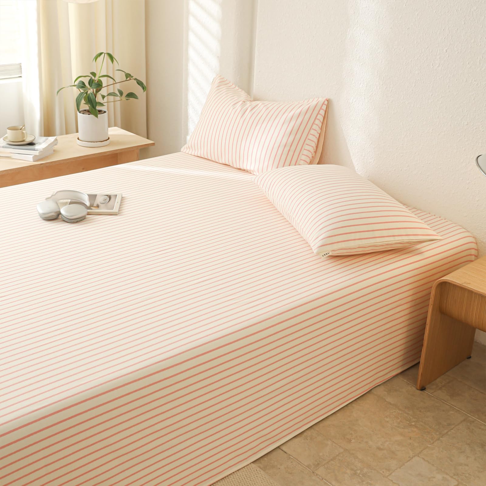 Bettlaken 200x230cm Graue Streifen