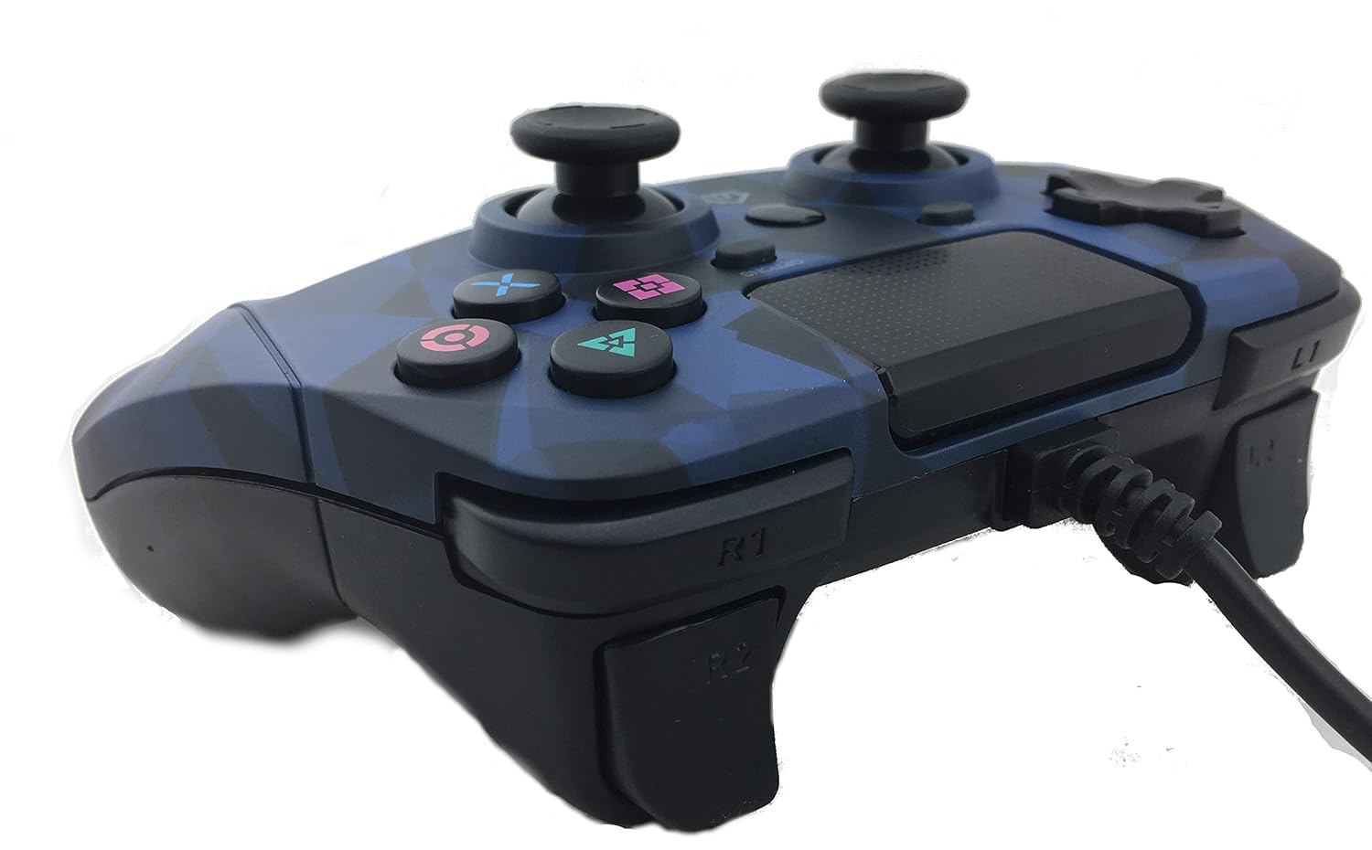 PS4 Wired Controller with Dual Shock Vibration and Touch Pad, Blue