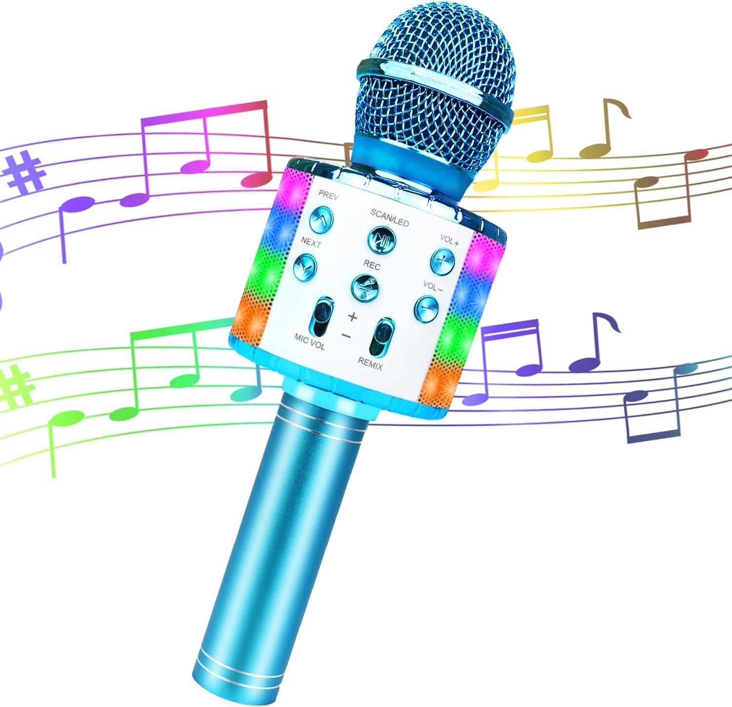 Little Finger Wireless Microphone,Karaoke Bluetooth Microphone 3 in 1 Portable Handheld Wireless Mic Speaker Home KTV Machine Support iOS Android, Microphone Toys Gifts for Kids（Blue） (B0D5JR3LZC) Amazon Price History, Amazon Price Tracker