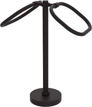 Allied Precision Industries Brass TB-20T Two Ring Oval Guest Towel Holder, Oil Rubbed Bronze