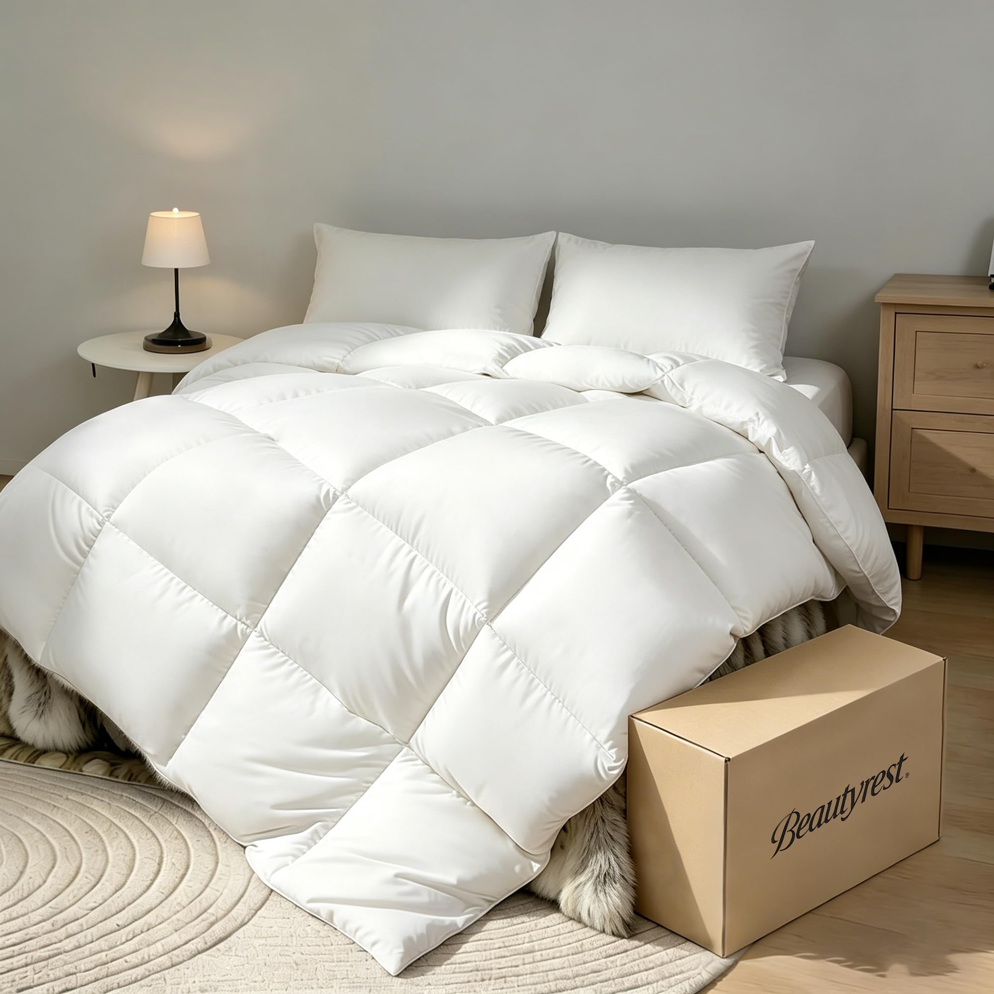 Beautyrest Goose Down Fiber Comforter Twin Size Extra Warmth Duvet Insert
