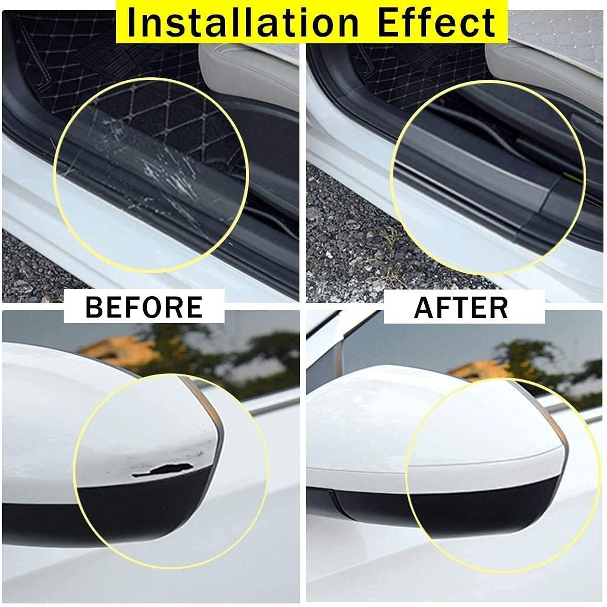 CarFrill QBUC Car Door Edge Guard Clear Universal Door Sill Protector Car Door Trim Edge Guard Protection Film Anti-Collision Fits for Most Car,0.8in16ft (2cm5m) Transparent