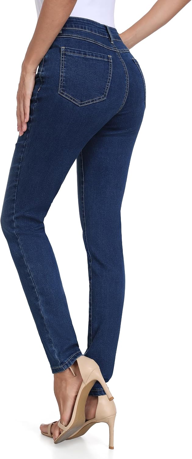 SEVEGO Tall Women's 32"/34"/36" Inseam Skinny Jeans Mid-Rise Stretchy Slim Fit Denim Pants Classic Long Trousers - Image 2