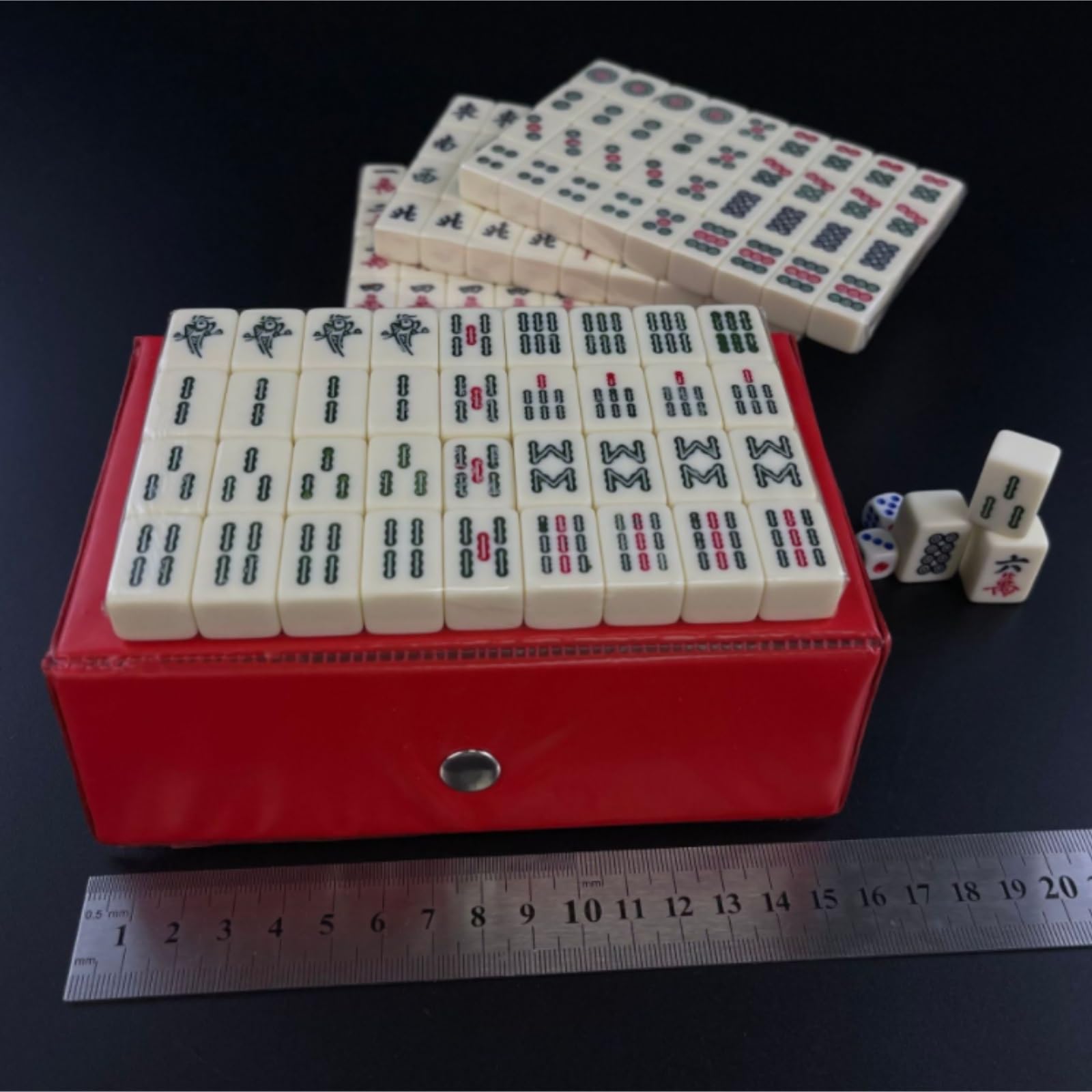 Chinesisches Mahjong MahJongg-Fliesen-Set, Chinesisches Mahjong-Set for Zuhause, Traditionelle Chinesische Version, Mahjong-Spielset Mit Box Für Familie Reise Spiel