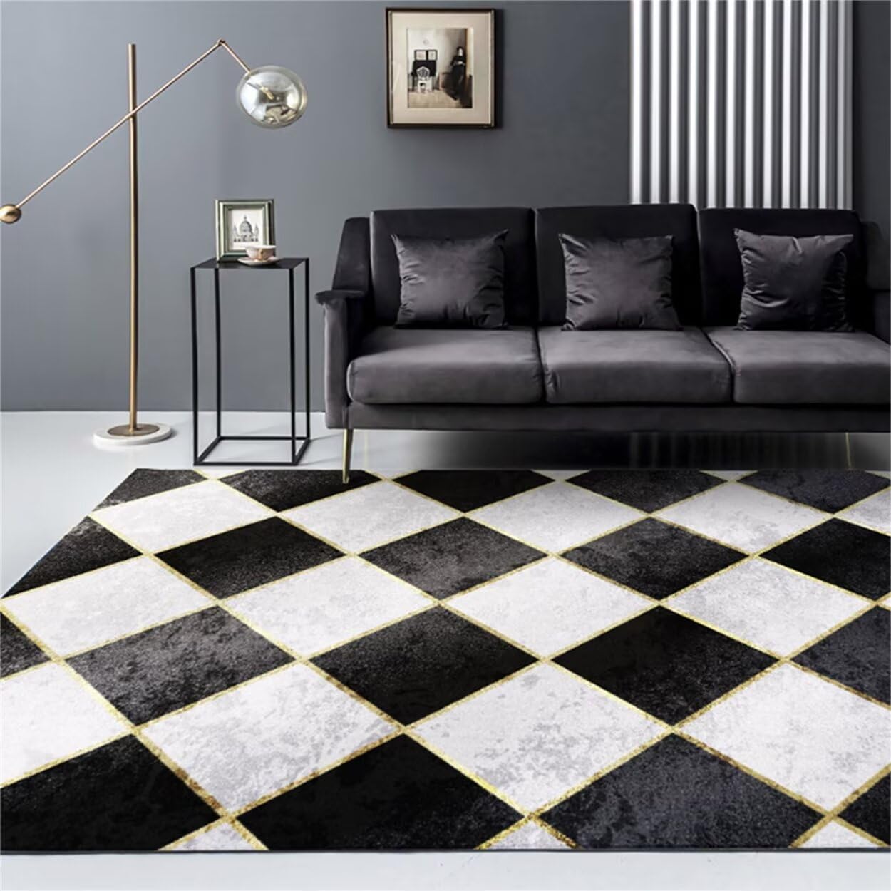 Tapis de salon antidérapant et insonorisant moderne 160x200 cm