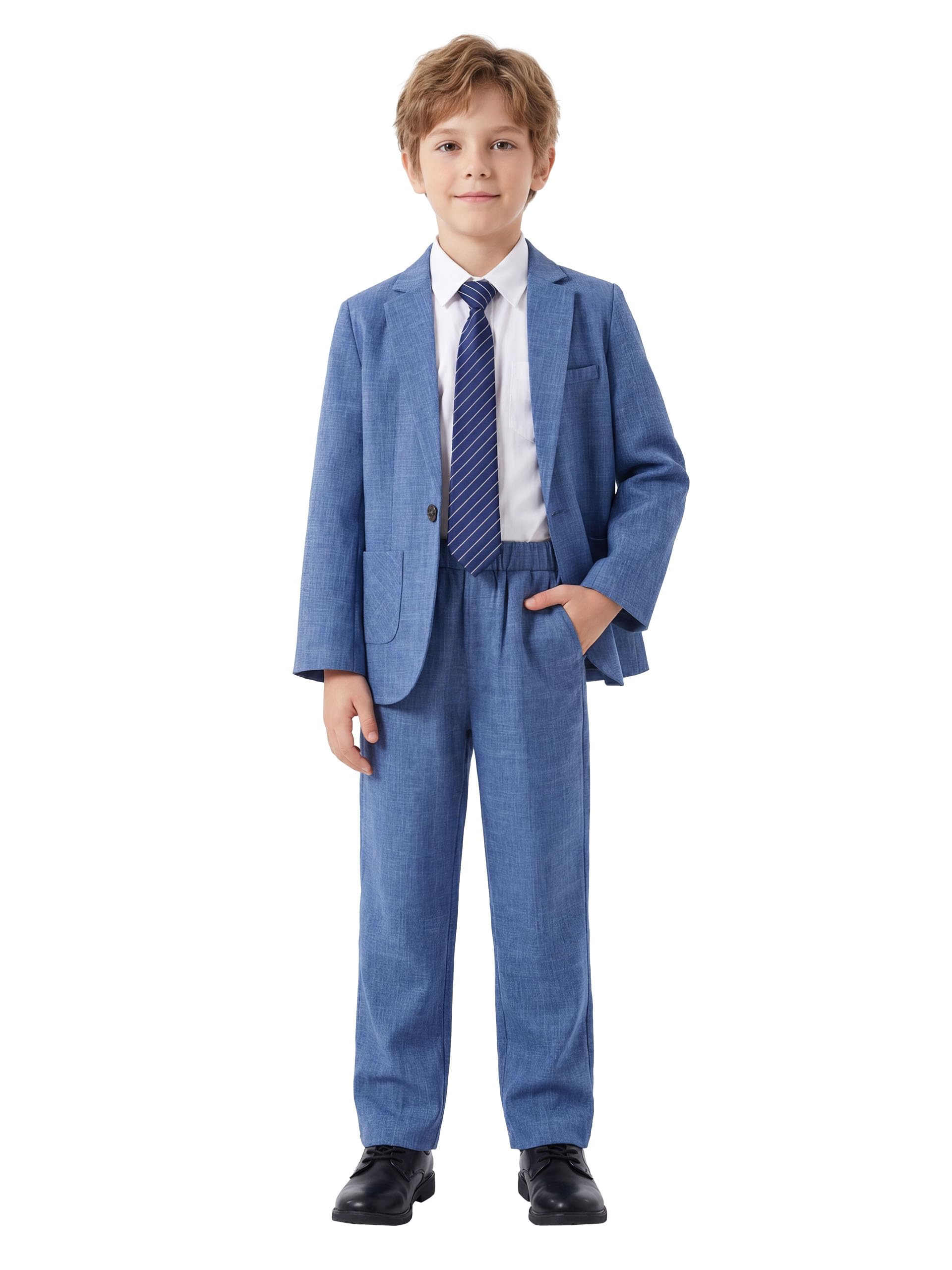 LOLANTA Costume Enfant, Ensemble 2 Pièces Garçons Tenues de Fête de Mariage Blazer et Pantalon, Tenue de Bal, 3-13 Ans