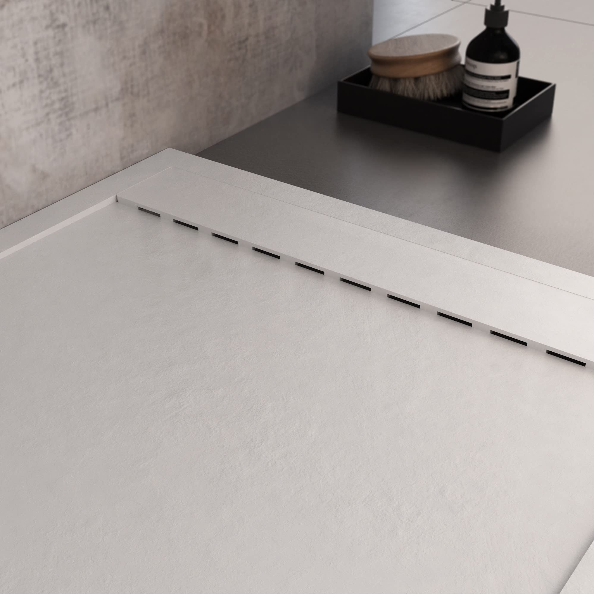 Piatto doccia bianco con scarico laterale griglia inox e piletta STAR PRESTIGE - 80x160