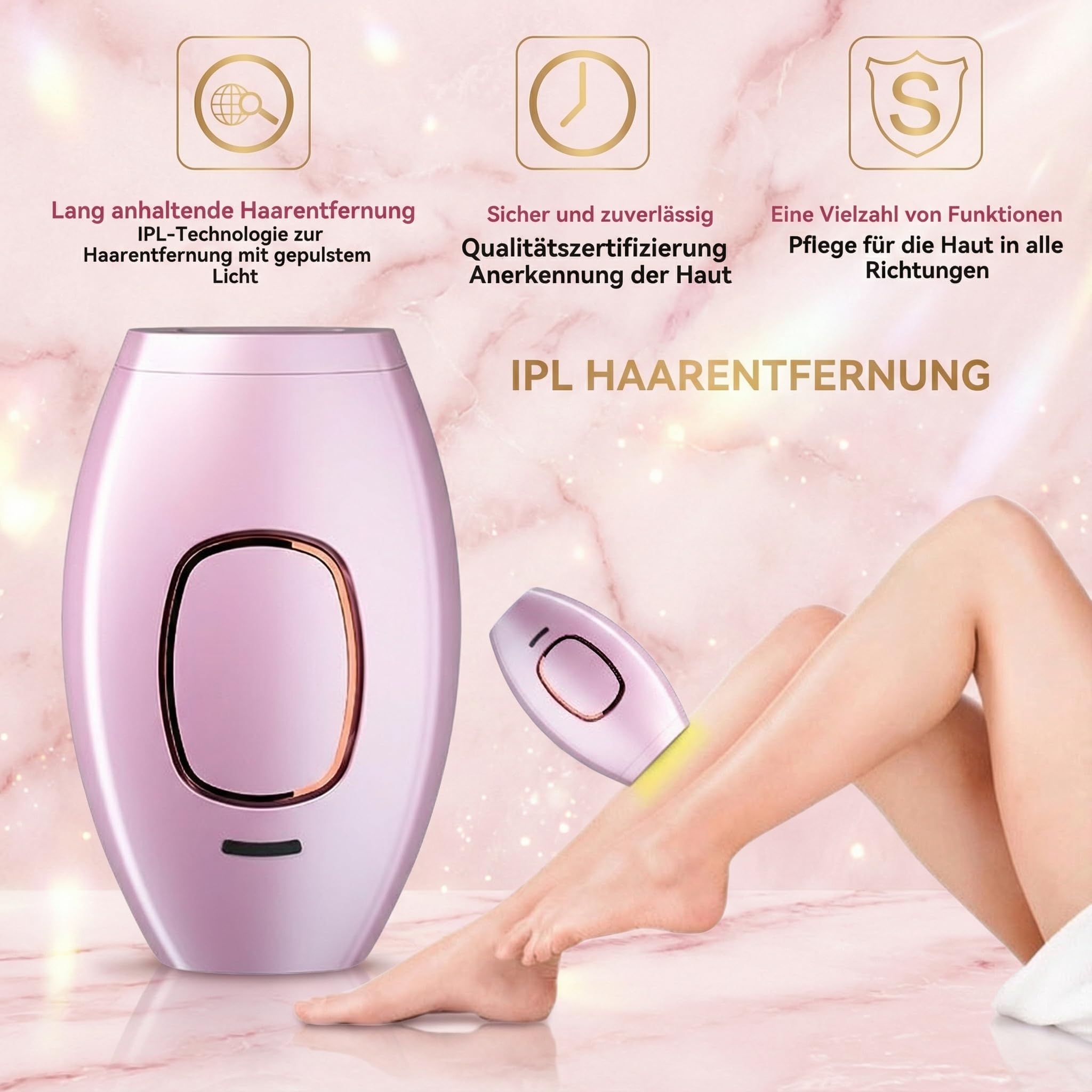 Loop Von Solippy-Effektives IPL Gerät zur dauerhaften Haarentfernung für Frauen und Männer – Ideal für Beine, Arme und Gesicht (Weiß 470nm-1100nm)