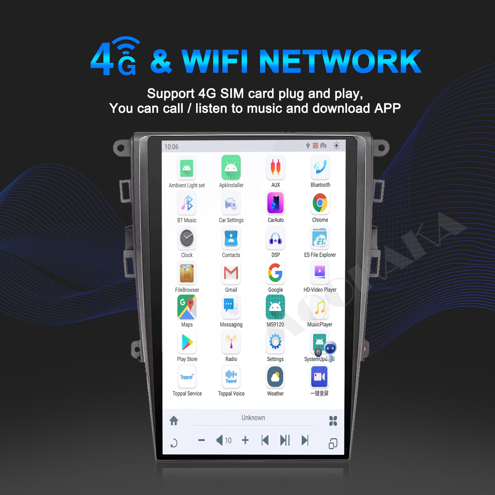 MOOKAKA Autoradio Android 11 Per Jaguar XF 2004-2015 - 9.7" Touch IPS, GPS, Carplay, DSP, 3+32GB