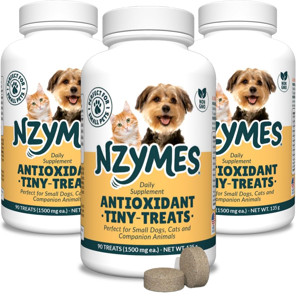 Nzymes Antioxidant Tiny Treats for Small Dogs, Hip &amp; Joint Mobility, 270 Ct