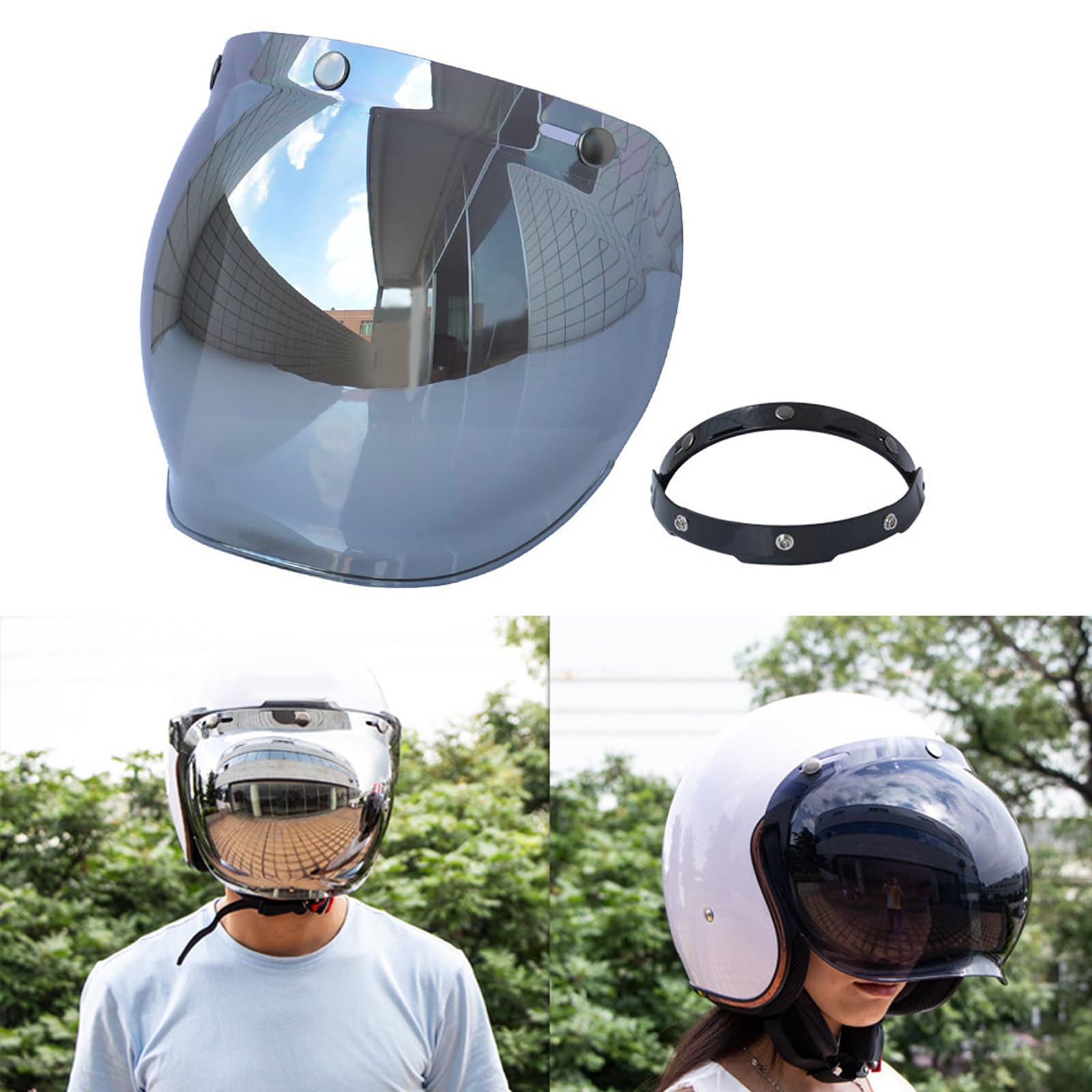 ヘルメットシールド３枚 Amazon | 3スナップシールド - オートバイ用ヘルメットシールド - 3