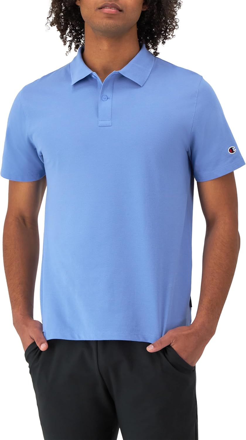 Champion Men's Polo T-Shirt, Moisture Wicking, Best Polo Shirt for Men, Short-Sleeve Tee
