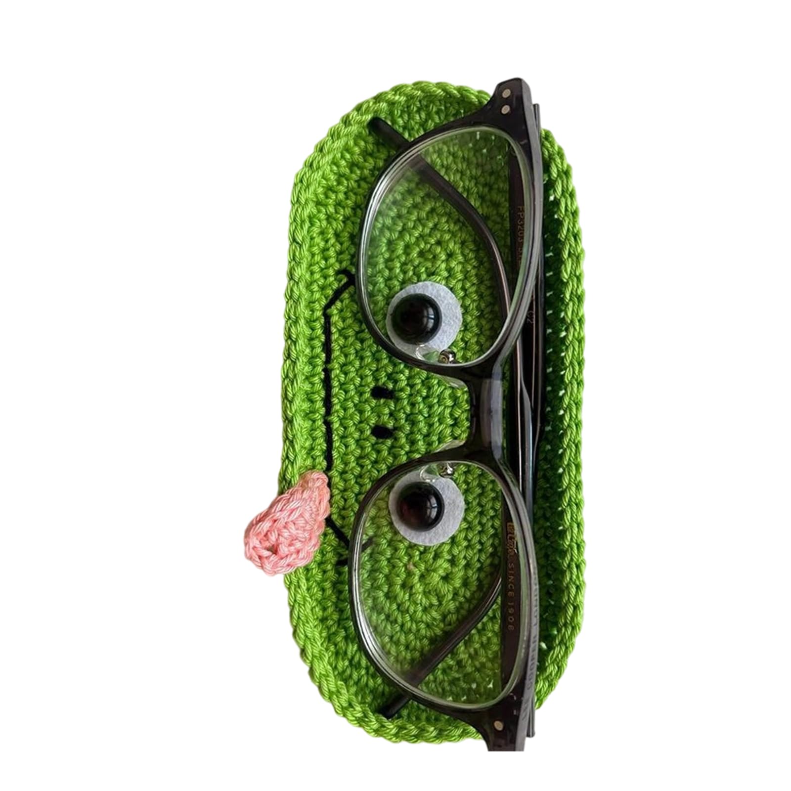 Gaointell As Pictures Handmade Crochet Animal Theme Glasses Holder Eyeglass Protective Storage Tray For Home Desk Spectacle Organizers
