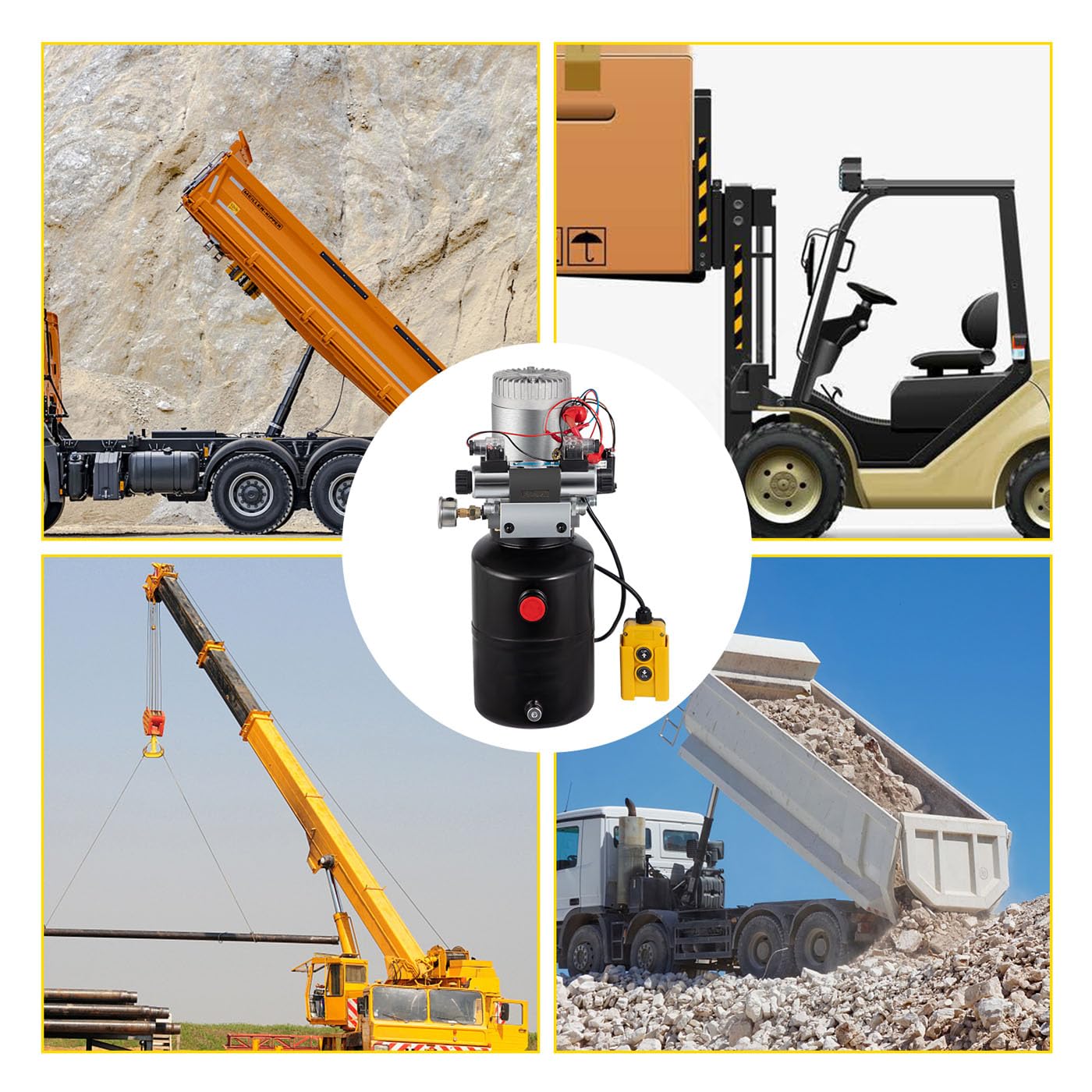 6 Quart Doppelwirkend Hydraulikpumpe Dump Trailer Unit Pack Reparatur 12V Double Acting Hydraulic Pump Dump