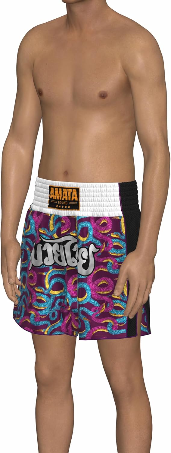 Amata Boxing Trunks Muay Thai Shorts Snake Venom King Cobra Street Fight Gear Men Women Kids Adult Boy Girl