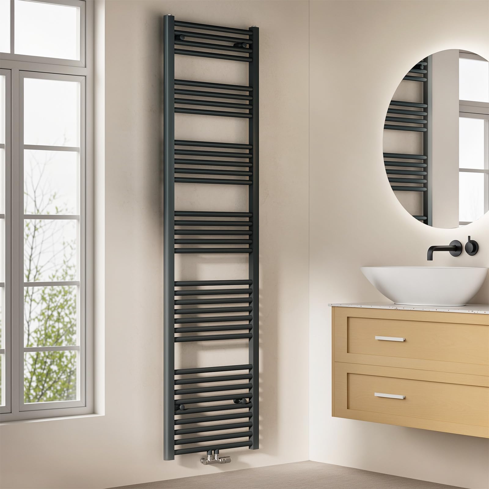 EMKE Scaldasalviette da Bagno, 180 x 50 cm, con Attacco Centrale, scaldasalviette, scaldasalviette, scaldasalviette, scaldasalviette, scaldasalviette, scaldasalviette