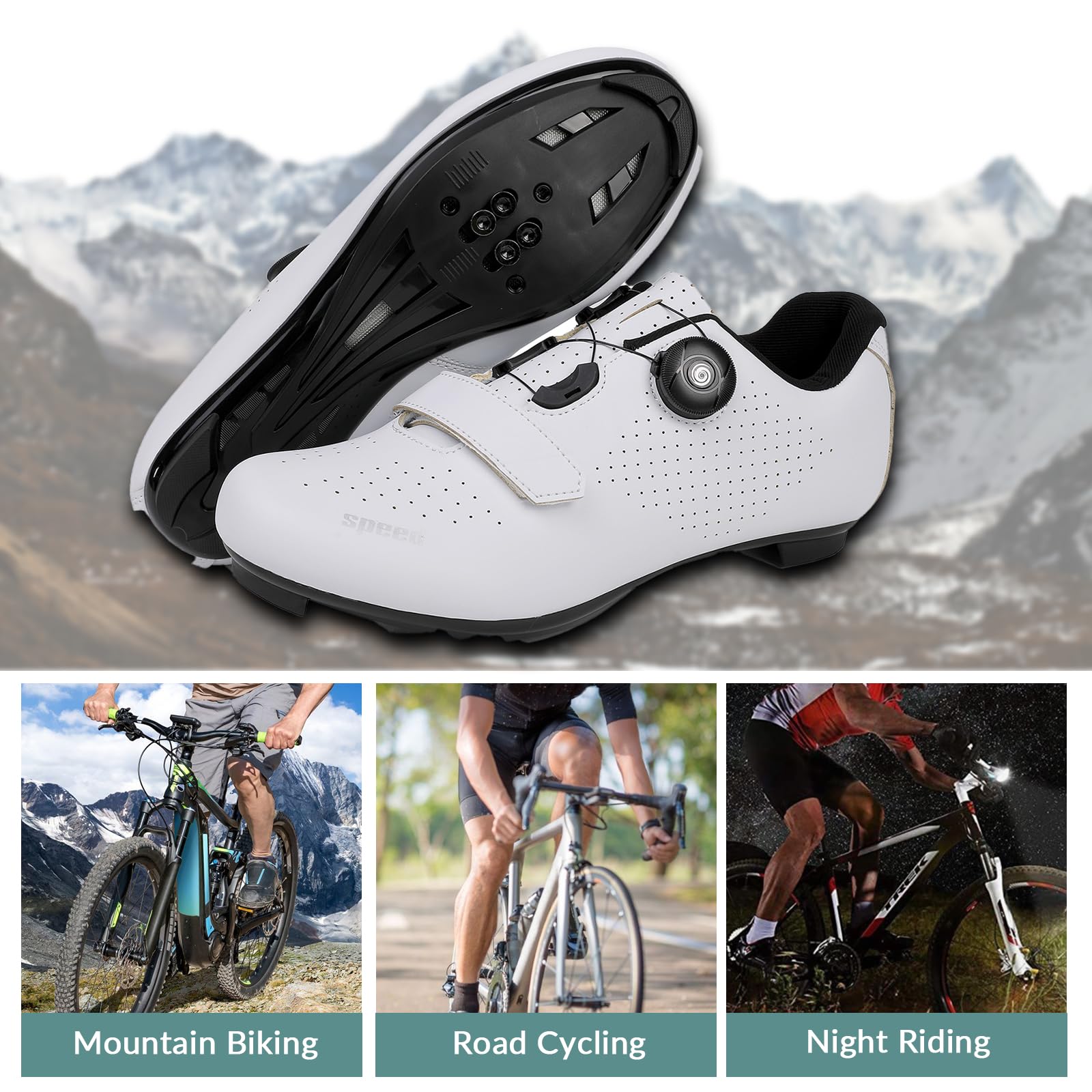 FANSU Fahrradschuhe für Herren und Damen, Rennradschuhe mit Delta-Cleats, kompatibel mit Look SPD-SL