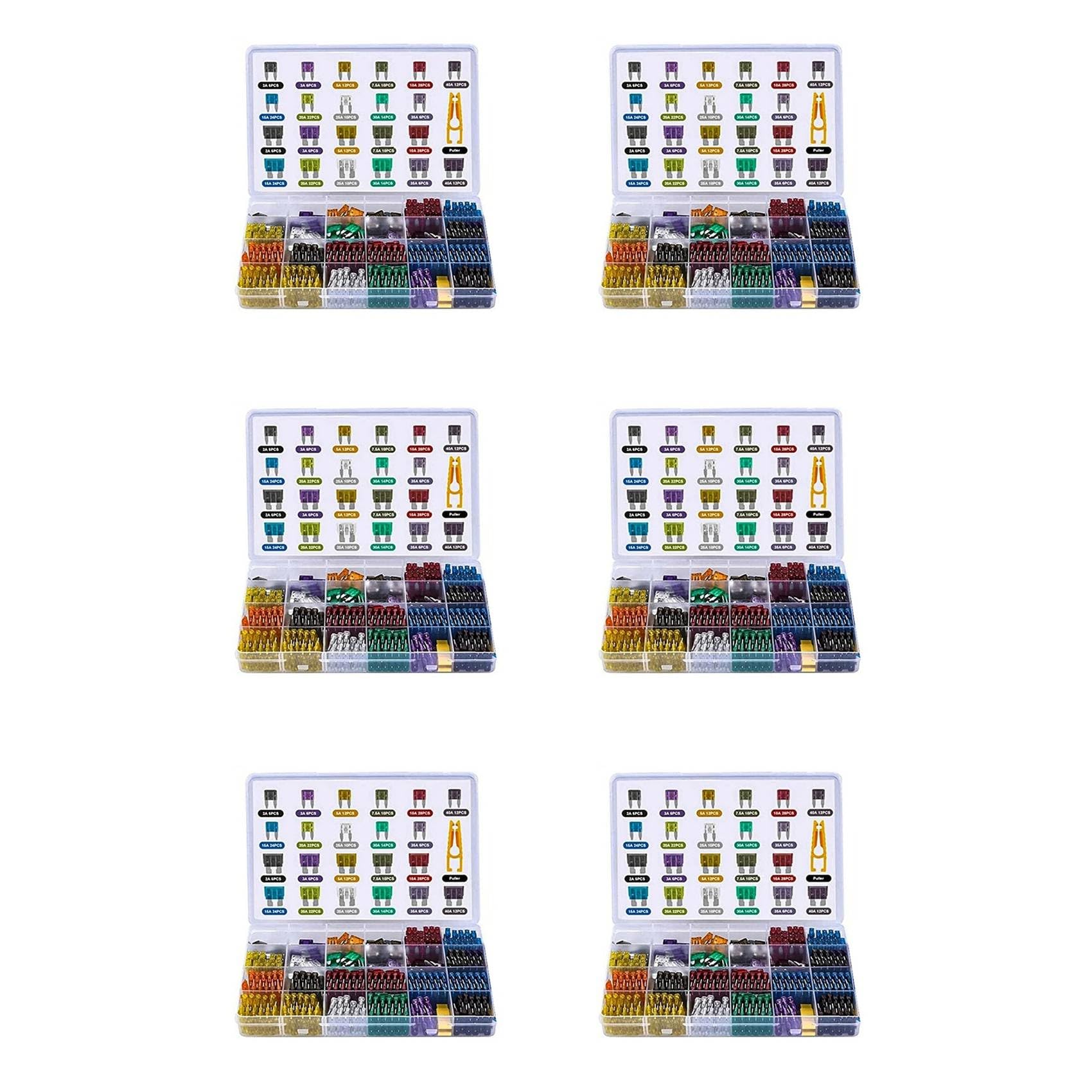 Kit Surtido de 1800 Fusibles de Cuchilla para Automóvil, Fusibles Medianos y Pequeños para Automóvil, Camión, Motocicleta, Circuito Mixto con Caja