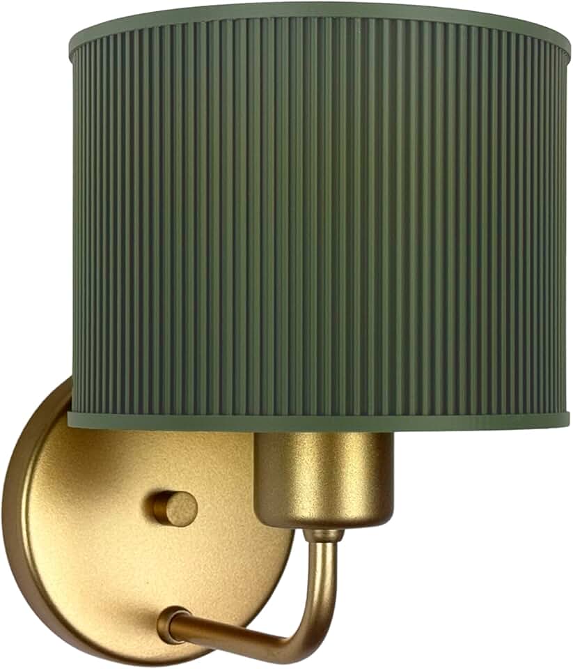 Luminária Arandela de Parede com Cúpula Canelada (Cúpula Verde Oliva)