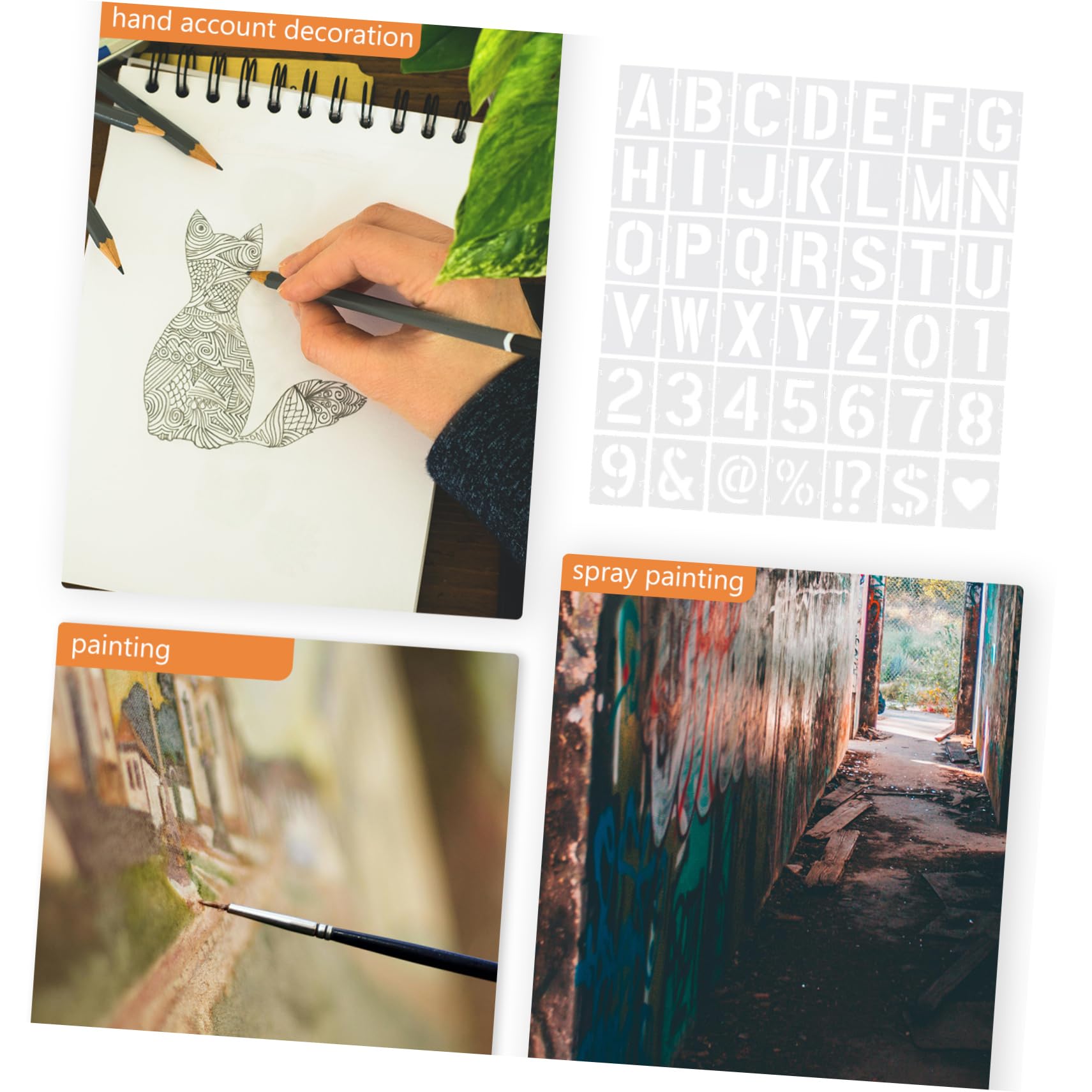 Uonlytech 4 Set Modello di Verniciatura A Spruzzo Artigianato Mestiere Stencil Stampini per Dipingere Pittura Stencil per La Pittura Materiale Stampino Modello L'animale Domestico 42 Pezzi*4