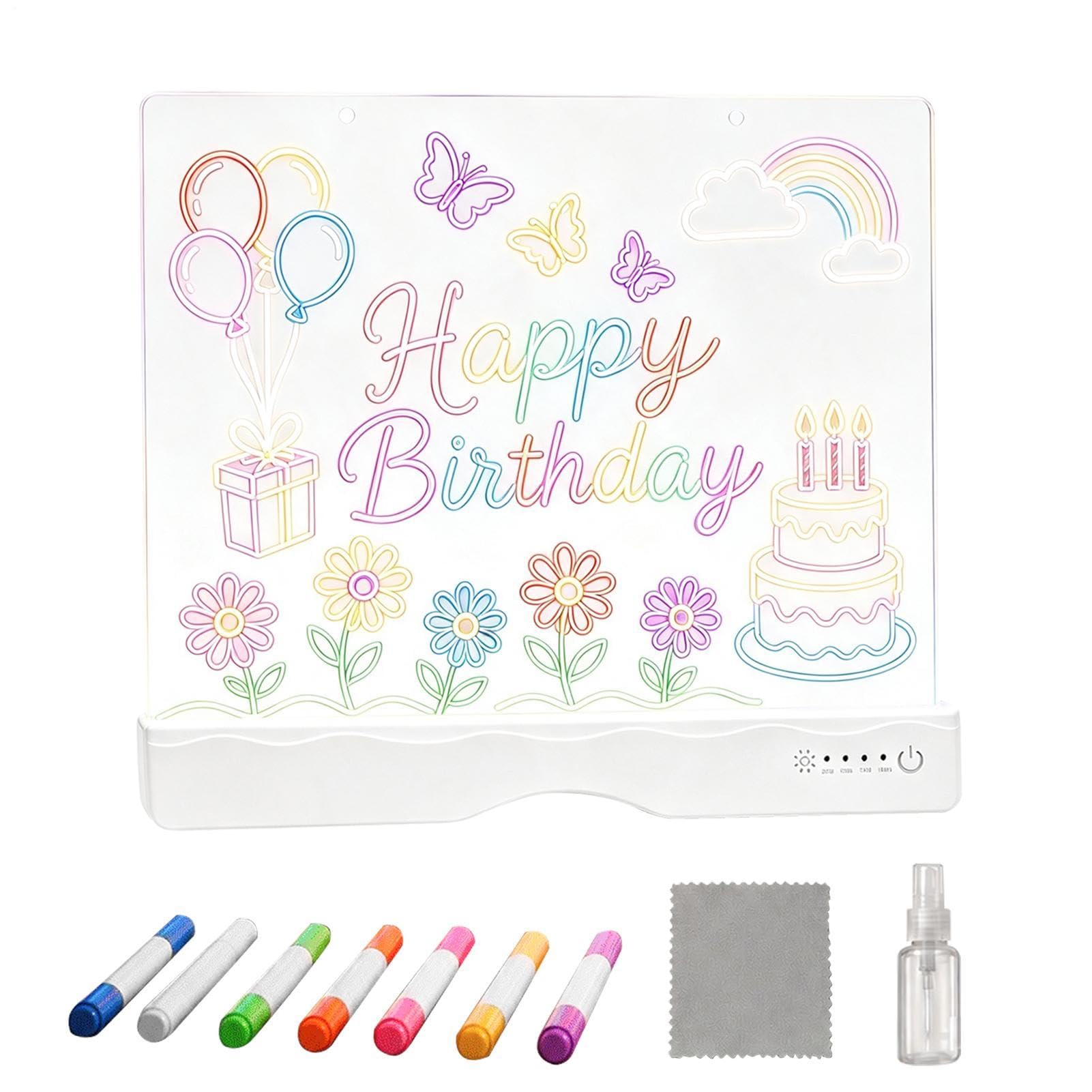 Lavagna LED Luminosa per Disegnare Tavoletta Per Scarabocchi Ricaricabile | Lavagna LED Scrivibile con 13 Effetti Per bambini, ragazze e ragazzi, scuola, classe, casa, viaggio, auto