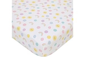 NoJo Happy Days Multicolored Rainbow Crib Sheet Cotton