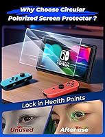 Vista 2 de MAGIC JOHN Paquete de 2 protectores de pantalla para Nintendo Switch (2017, 6.2 pulgadas), protección ocular, bloqueo de luz azul, transparente HD