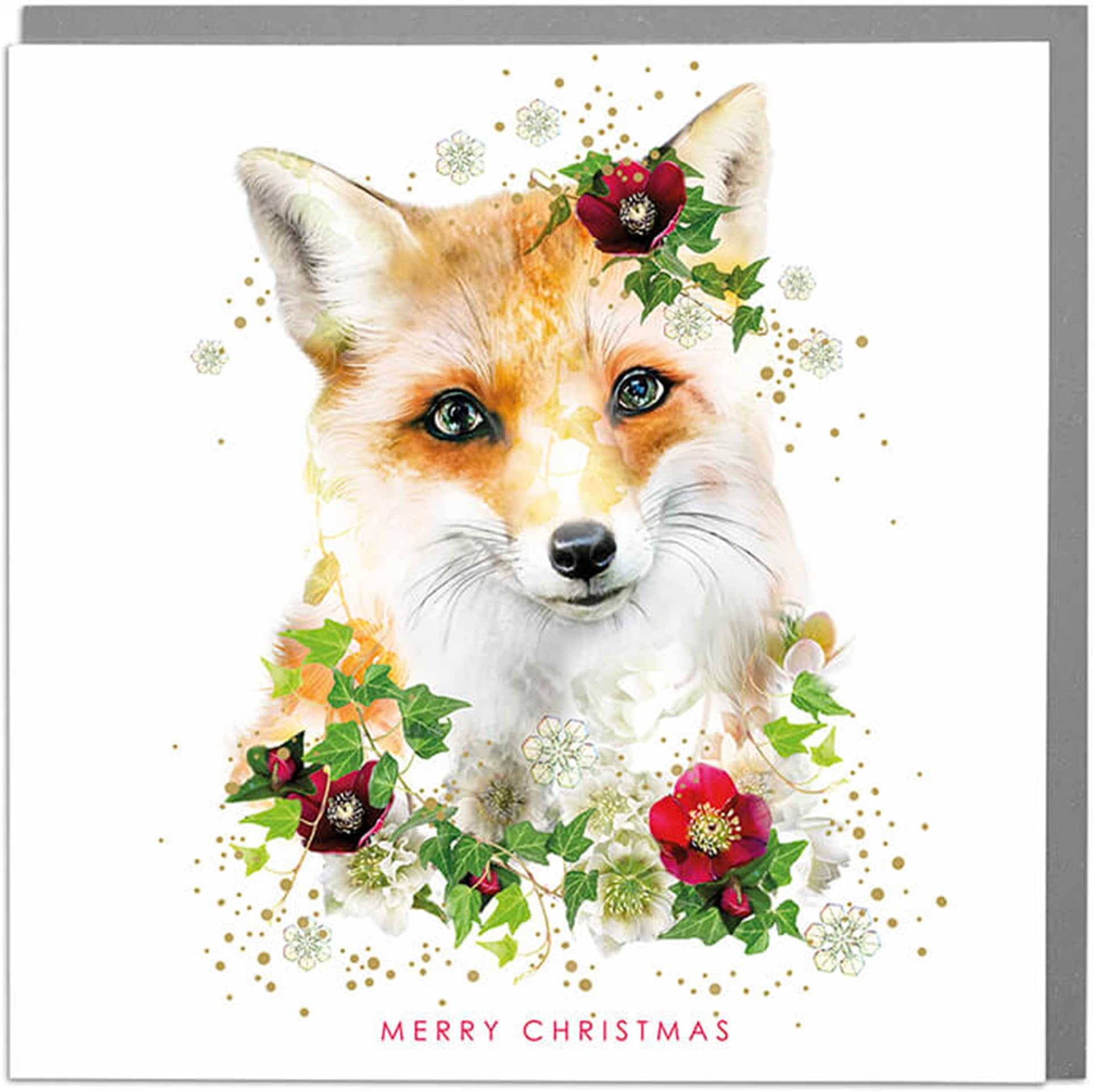 Lola Design - Wildlife Wonderful Christmas Card - Blank Card and Envelope - Fox