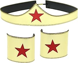 Wonder Woman Cuff and Tiara Adult Cosplay Costume Set Gold