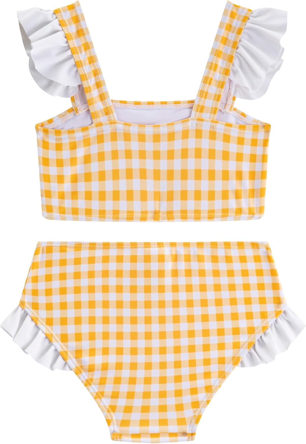 LIZENS Girls Plaid Swimwear Two Piece Trim Swimsuit 2-12 Toddler Beach Bathing Suit for Kids - Image 3