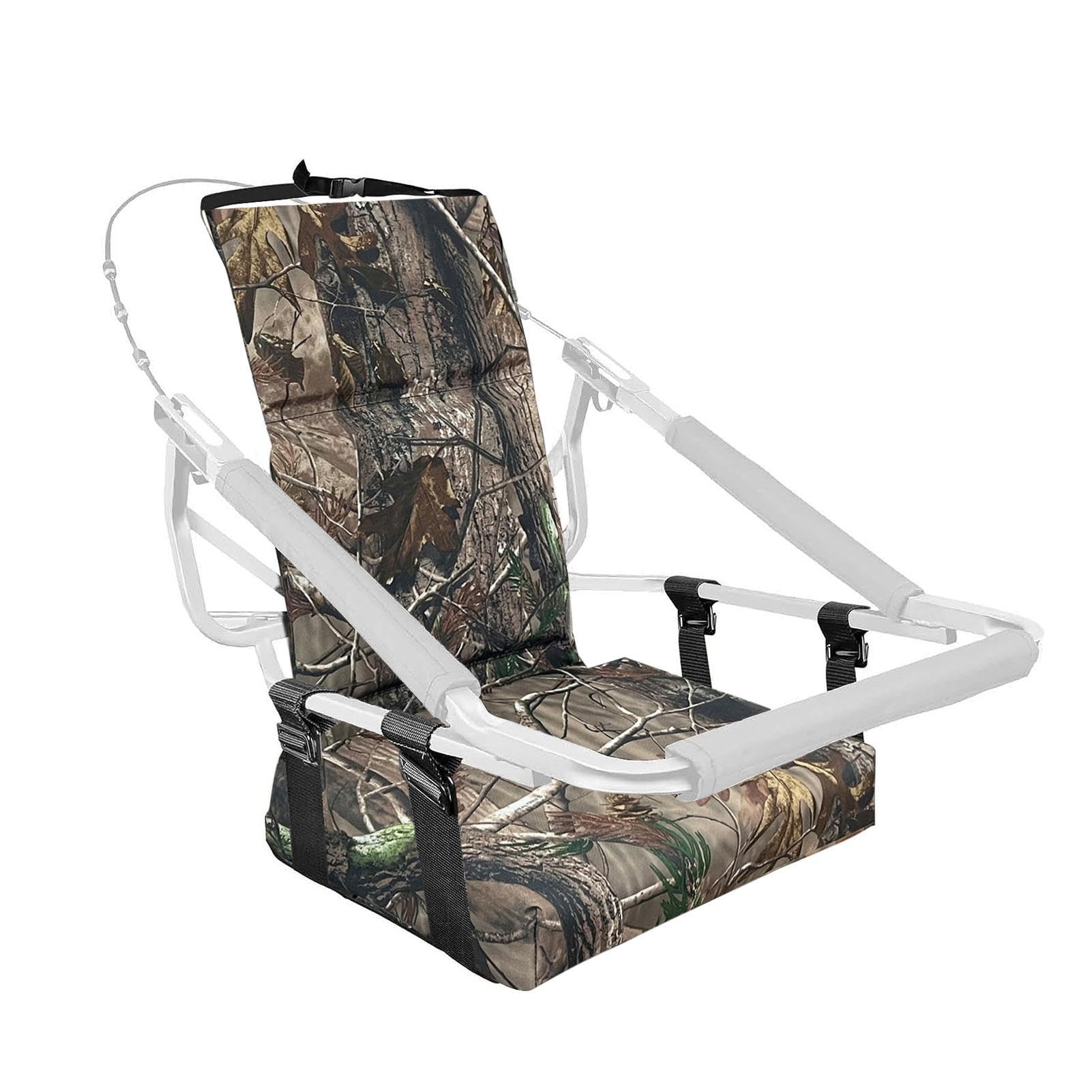 Asiento con soporte de escalera | Asientos Treestand de repuesto con correa ajustable | Almohadillas universales para rieles de asiento y árbol, accesorios de caza para soportes de escaleras y bloqueo