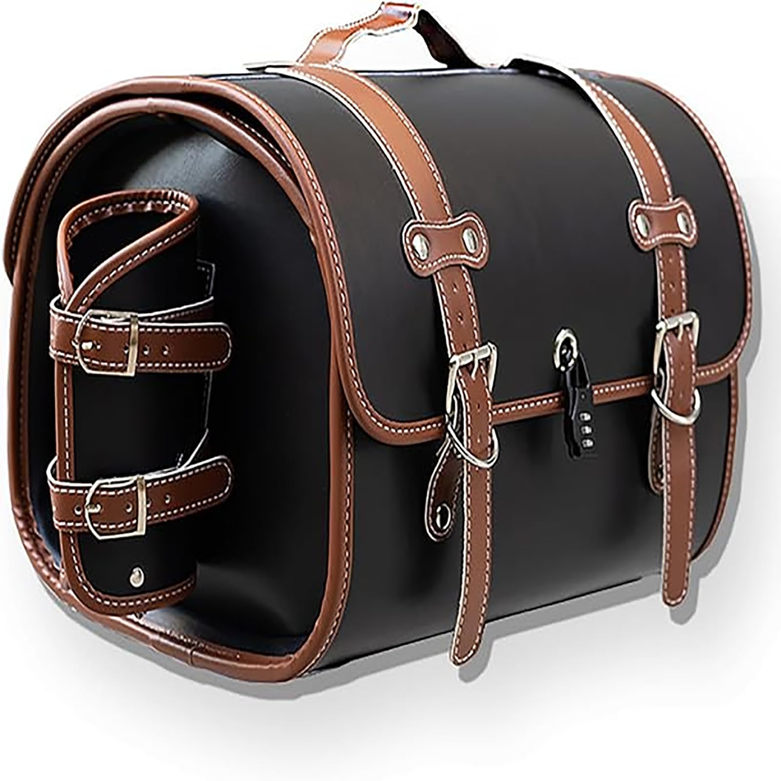 Amazon | バイク用リアボックス 本革 33L ビクトリア様式 本革 立体