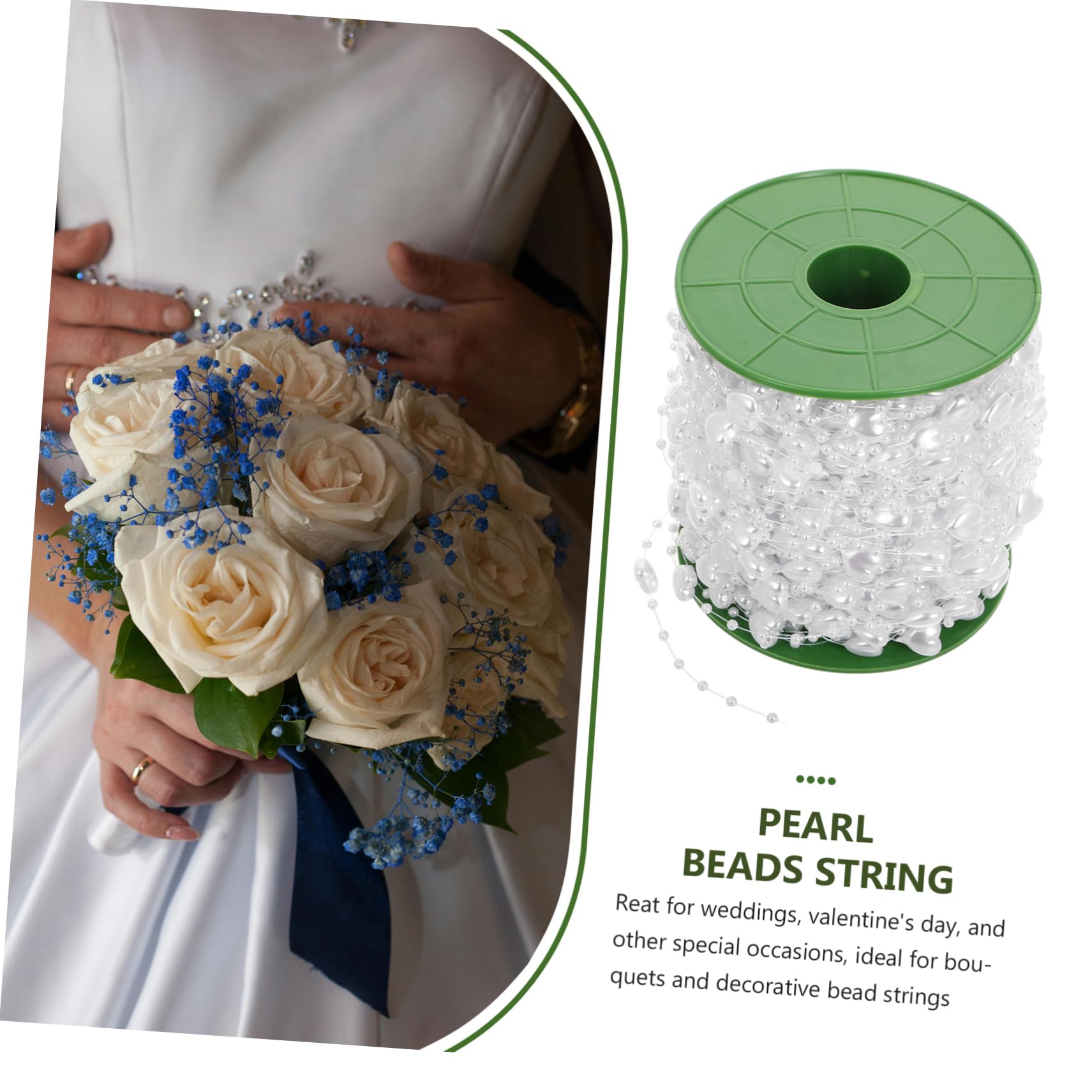 Guirnalda De Perlas De Corazón para Decoración De Eventos Cadenas De Perlas para Manualidades y Ramo De Flores para San Valentín y Bodas