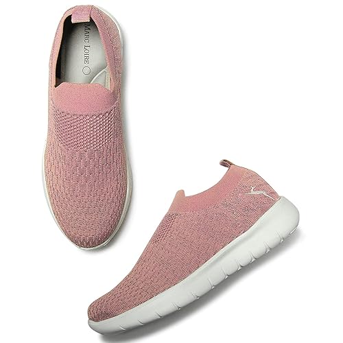 Marc Loire Womens Lightweight Athleisure Knitted Active Wear Slip-On Sneaker Shoes for Sports, Athletics and Walking