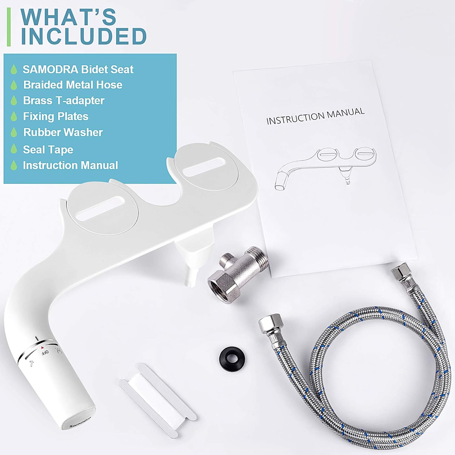 Ultra-Slim Bidet Attachment for Toilet - Self Cleaning Nozzle Hygienic Bidets for Existing Toilets - Adjustable Water Pressure Fresh Water Sprayer Toilet Bidet - Easy to Install