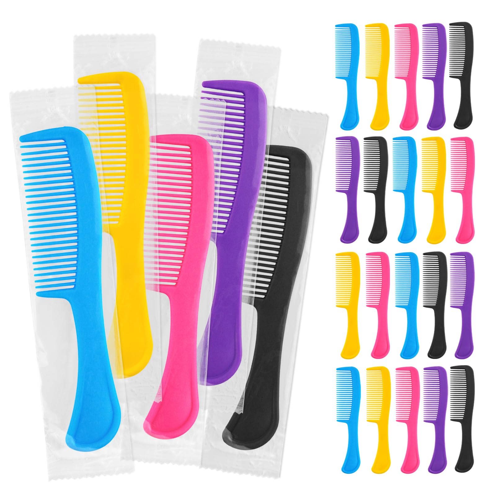 200 pcs Combs In Bulk Individually Wrapped, Colorful Hair Combs, Bulk Combs For Homeless Individually Wrapped For Women,Kids,Hotel,Airbnb,Shelter,