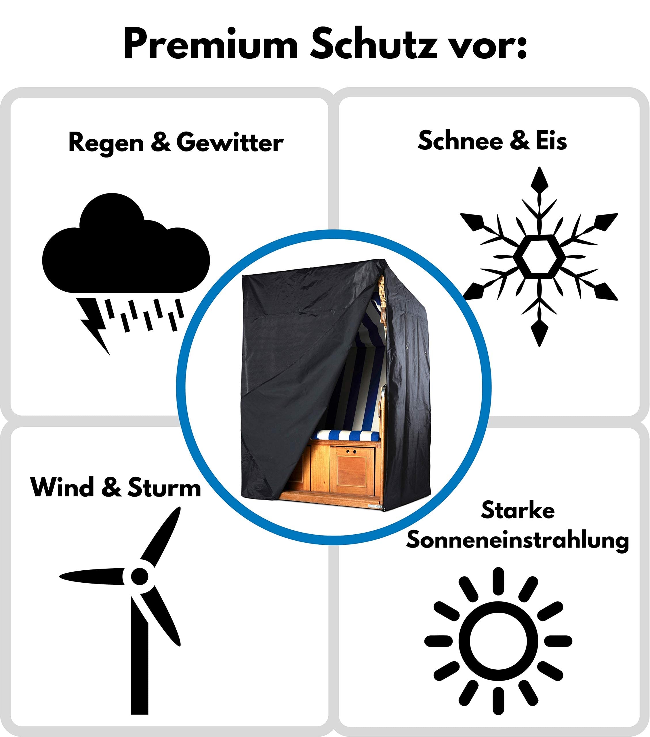 Cubre Sillón para Exterior Impermeable, Funda Protectora para Muebles Mimbre, Funda Sillas Jardín, Protege tus Sillas del Sol, Lluvia, Viento y Polvo, Cremallera y con Cordón Ajustable