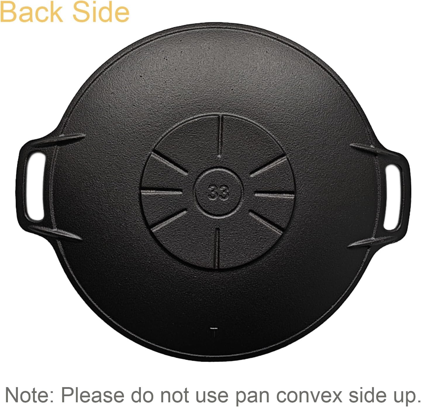 13-Inch Korean BBQ Grill Pan, Cast Iron Griddle for Indoor and Outdoor Stovetop Use