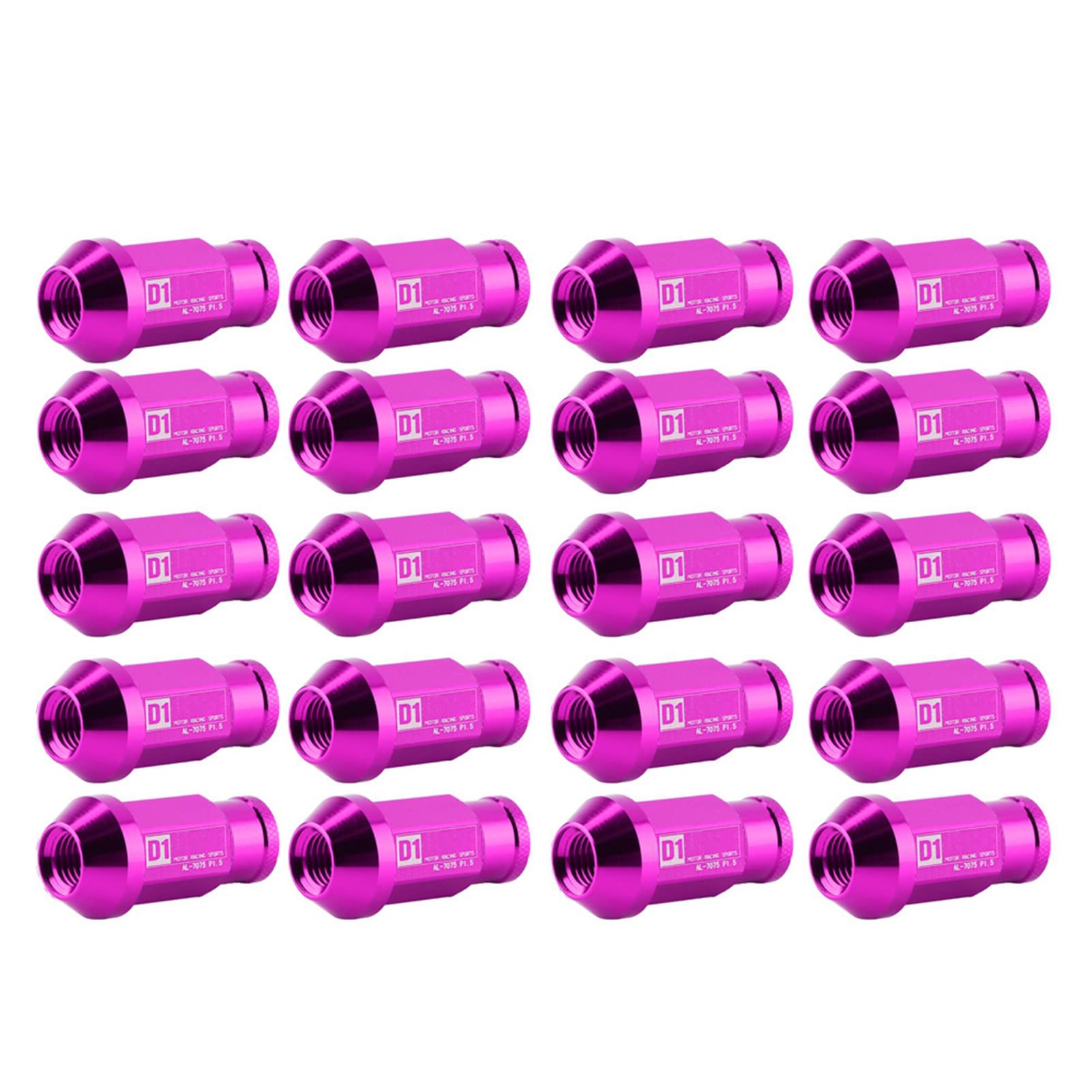 16-Piece Lightweight Racing Lug Nuts – 12x1.5 Thread – Bold Purple Anodized Finish – VMS Racing