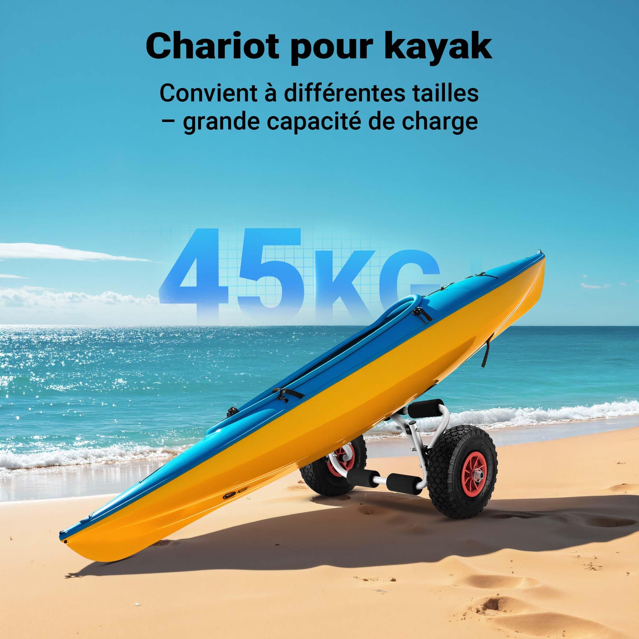 WilTec Chariot de Transport en Aluminium pour Kayak Canoë avec Supports en Mousse Sécurité Sangles Transport Bâteau Fixation