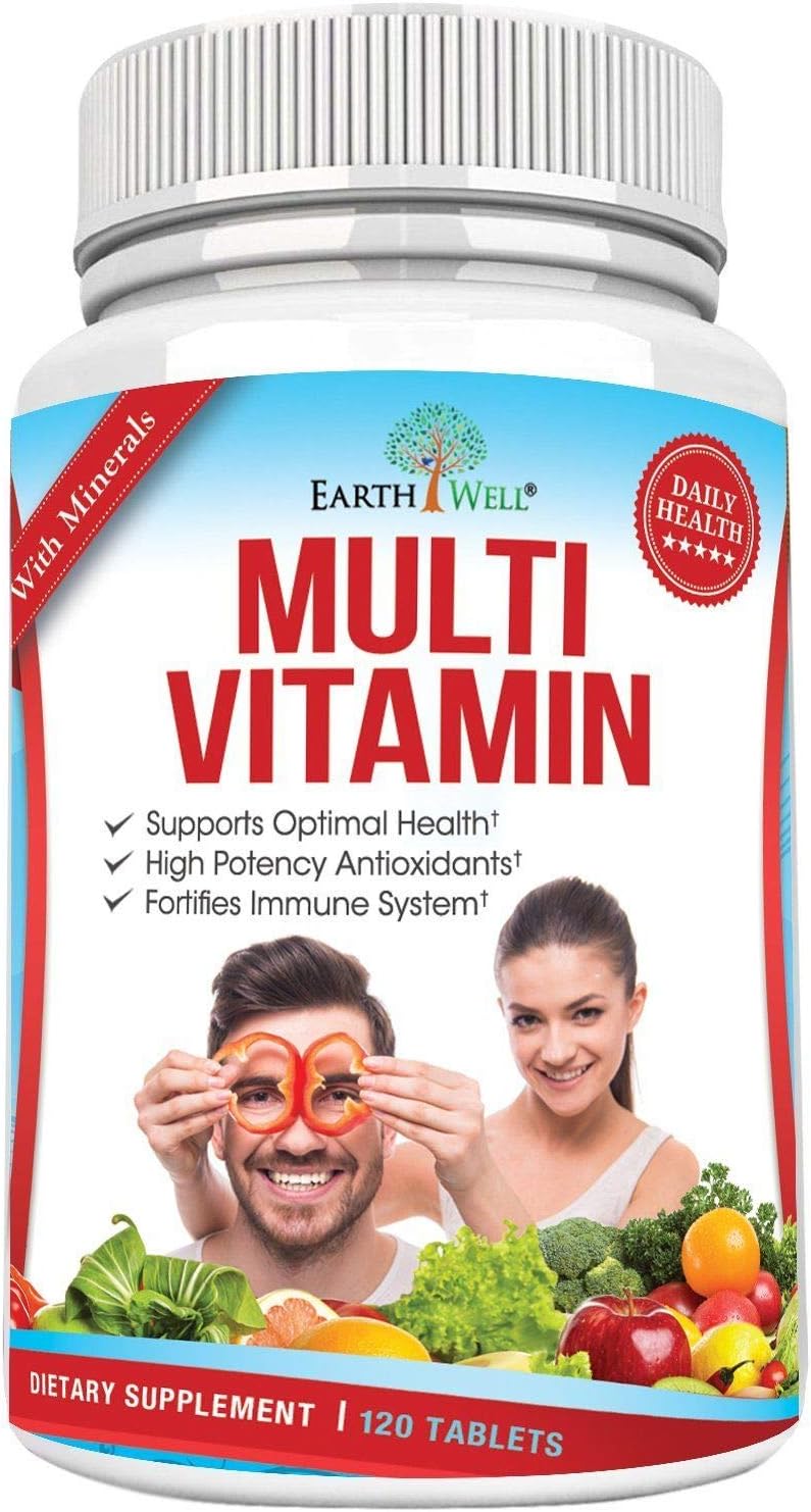 EarthWell Best Daily Multivitamin for Men and Women with Minerals 120 Count