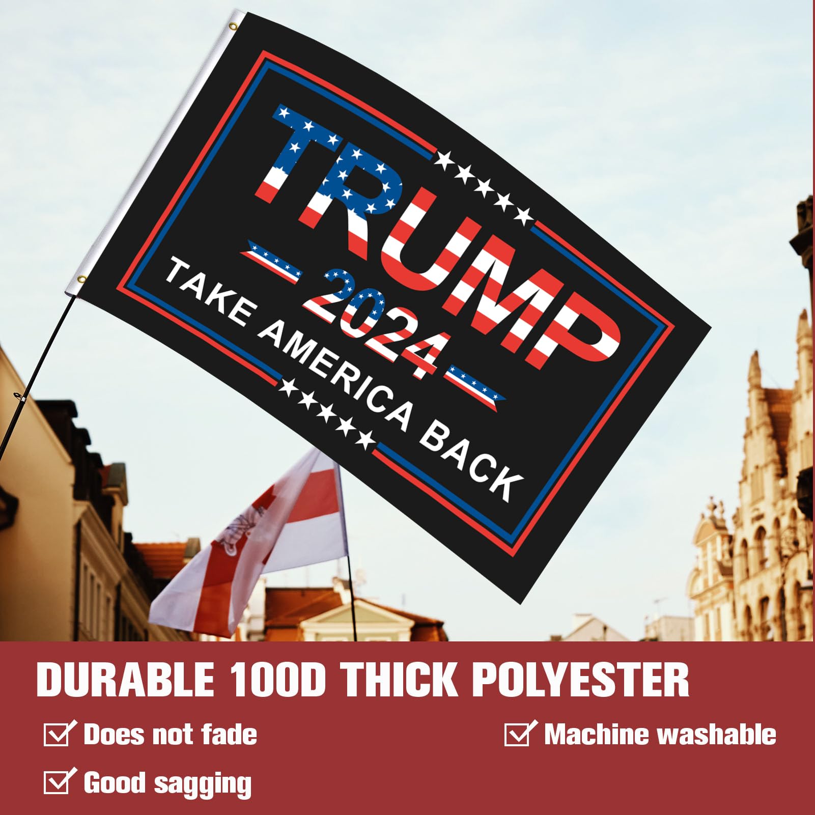 Amazon.co.jp: Trump 2024 フラッグ 両面 3x5 ドナルド