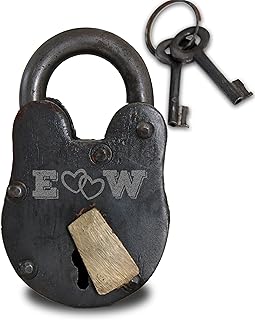 Antique Love Lock with Keys, Custom Love Lock, Engraved Love Lock, Antique Love Lock, Bridge Lock, Gate Lock Fence Lock, Paris Lock (Heart Rings)