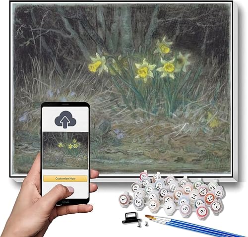 Miniatura 6 de Kit de pintura al óleo DIY, pintura de paisaje Vichy por Jean-Francois Millet Pintura DIY Pintura por Números Kits en Lienzo