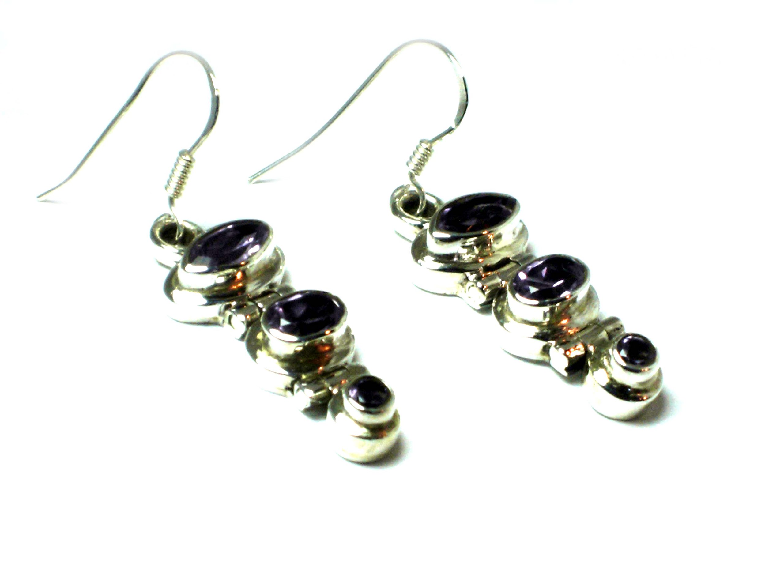 Art Gecko - Orecchini pendenti in argento Sterling 925 con pietre di quarzo rosa