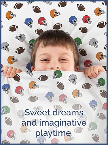 Miniatura 7 de CGK Linens - Juego de sábanas matrimonial, 4 piezas, para niños, niñas, adolescentes, de fútbol, esquinas de bolsillos profundos, transpirables,