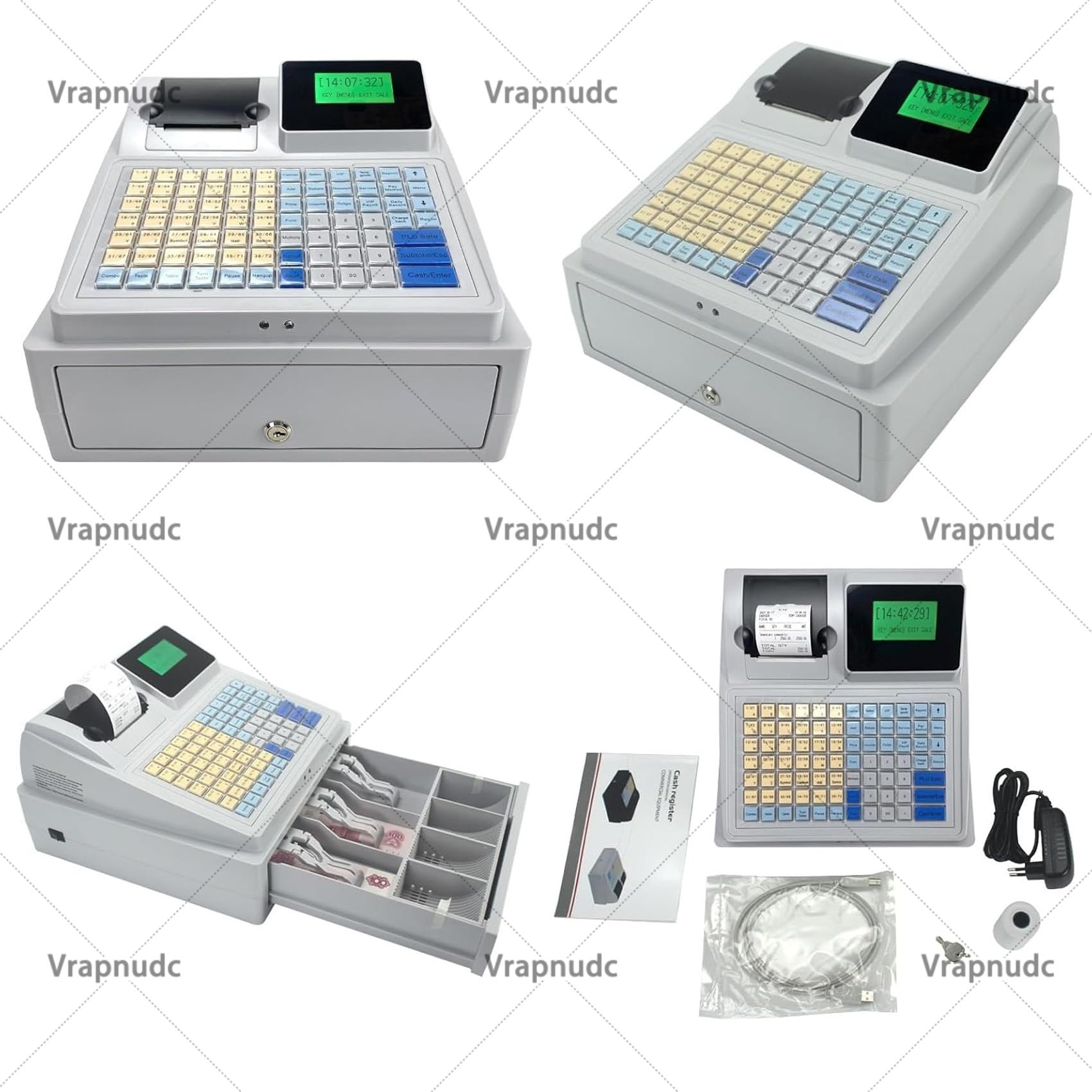 Amazon.co.jp: Vrapnudc 電子キャッシュ レジスター 48 キー レジ